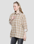 Nevada Check Oversize Kemeja Lengan Panjang Wanita