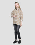 Nevada Check Oversize Kemeja Lengan Panjang Wanita