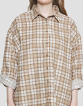 Nevada Check Oversize Kemeja Lengan Panjang Wanita