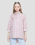 Nevada Check Oversize Kemeja Lengan Panjang Wanita