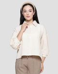 Nevada Woven Stripe Crinkle Kemeja Wanita