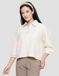 Nevada Woven Stripe Crinkle Kemeja Wanita