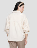 Nevada Woven Stripe Crinkle Kemeja Wanita