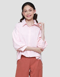 Nevada Woven Stripe Crinkle Kemeja Wanita