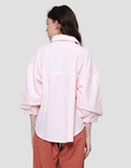 Nevada Woven Stripe Crinkle Kemeja Wanita