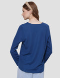 Connexion Vneck Texture Kaos Lengan Panjang Wanita