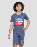 Little M  Dino Bus Baju One Set Anak Laki-Laki