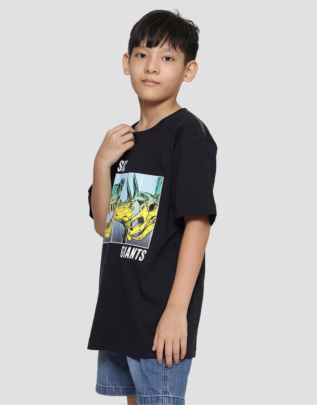 Aero Jurassic Giants Print Kaos Lengan Pendek Anak Laki-Laki
