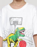 Aero Dino Basket Print Boys Short Sleeve T-Shirt