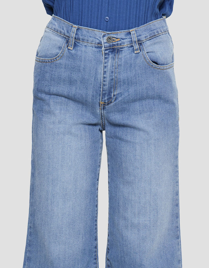 Nevada Denim Unfinished Celana Panjang Cullote Wanita