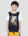Little M Dino Basket Print Kaos Lengan Pendek Anak Laki-laki