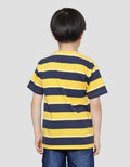 Little M Stripe Print Kaos Lengan Pendek Anak Laki-laki