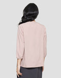 St. Yves Moss Crepe Pleated Full Button Blouse Wanita
