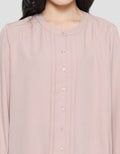 St. Yves Moss Crepe Pleated Full Button Blouse Wanita