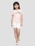 Character The Powerpuff Girls Texture Ruffle Kerah Kaos Anak Perempuan