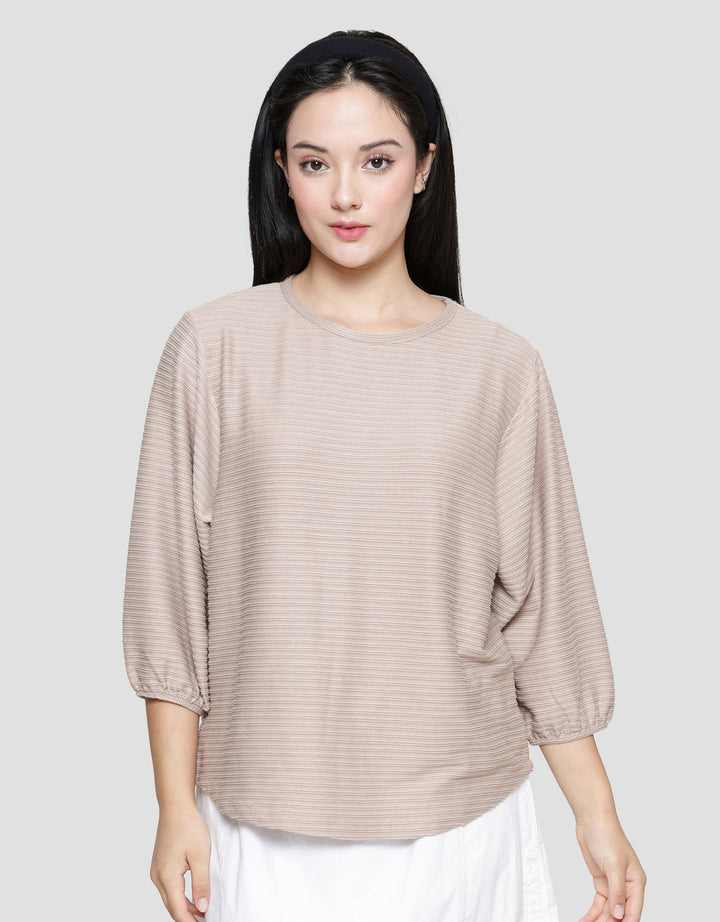 St. Yves Stripy Texture Knit Women's 7/8 T-Shirt