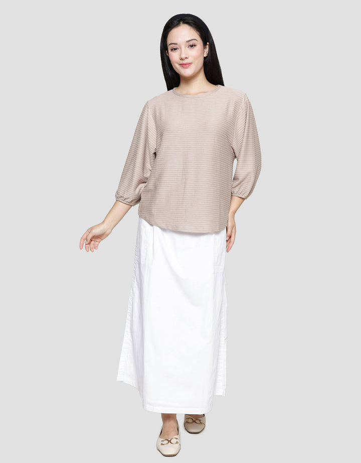 St. Yves Stripy Texture Knit Women's 7/8 T-Shirt