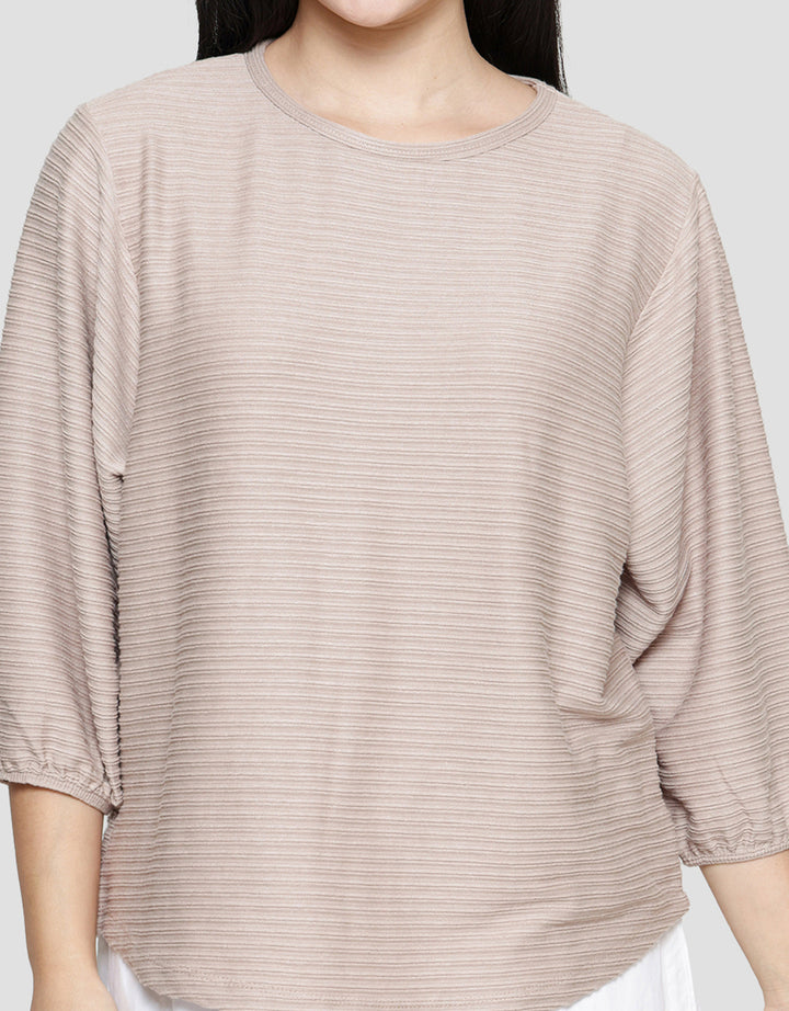 St. Yves Stripy Texture Knit Women's 7/8 T-Shirt