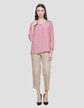 St. Yves Pleat Haris Women's Long Sleeve Blouse