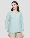 St. Yves Pleat Haris Women's Long Sleeve Blouse