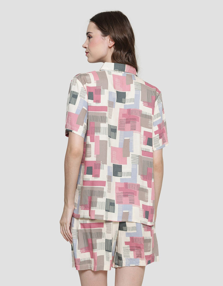 Nevada Block Line Baju Tidur Set Wanita