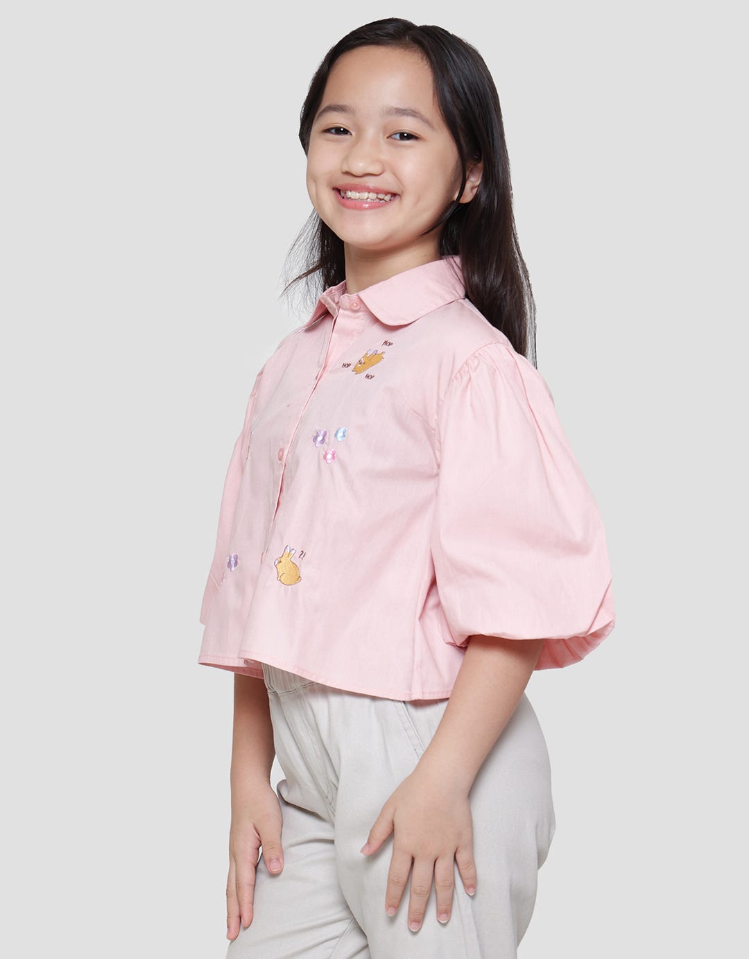 Little M Balon Panjang Bordir Blouse Anak Perempuan