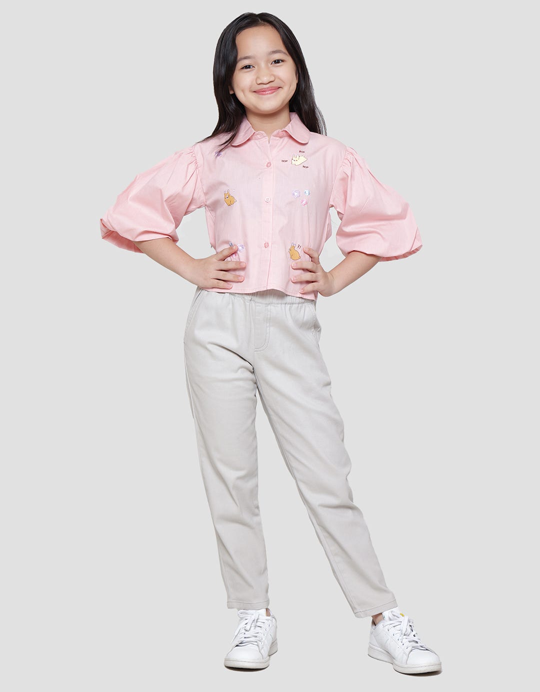Little M Balon Panjang Bordir Blouse Anak Perempuan