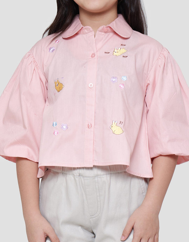 Little M Balon Panjang Bordir Blouse Anak Perempuan