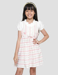 Disney Stripe Minnie Midi Dress Overall Anak Perempuan