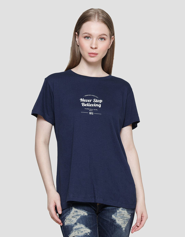 Cardinal Never Stop Beliving Kaos Wanita