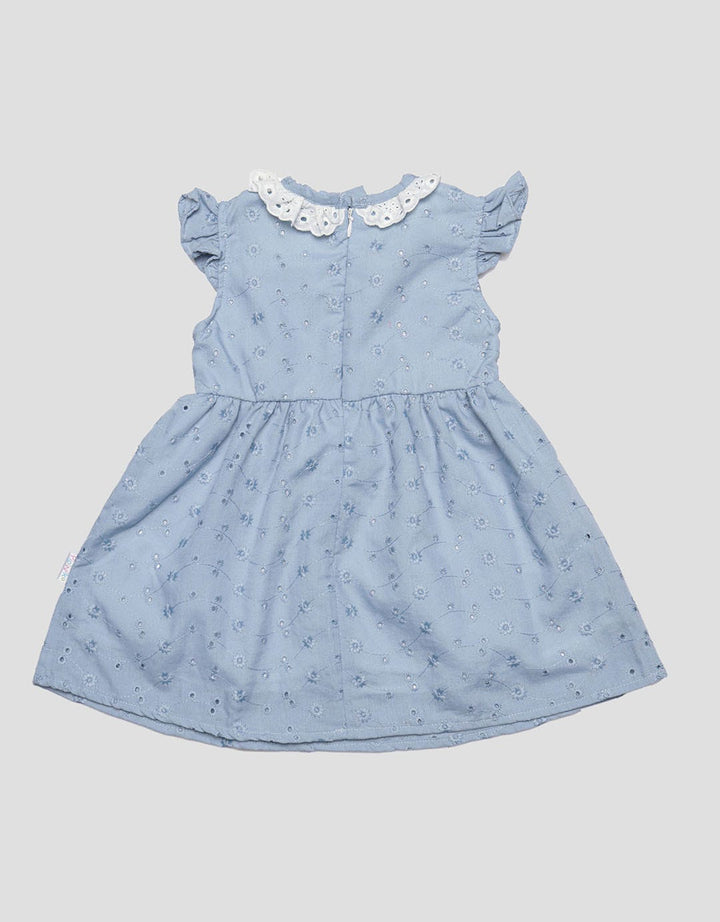 Pipiniko Short Sleeve Midi Dress Smock Embroiedery Anak Perempuan