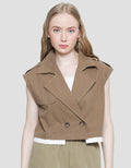 American Jeans Sleeveless With Double Button Vest Wanita