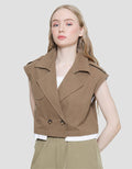 American Jeans Sleeveless With Double Button Vest Wanita