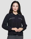 Connexion Tweed Ruffle Kemeja Wanita