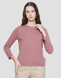 Connexion Rib Texture Kaos Lengan Panjang Wanita