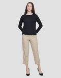 Connexion Rib Texture Kaos Lengan Panjang Wanita
