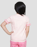 Character Barbie Star Ruffle Sleeve Short Sleeve T-shirt for Girls