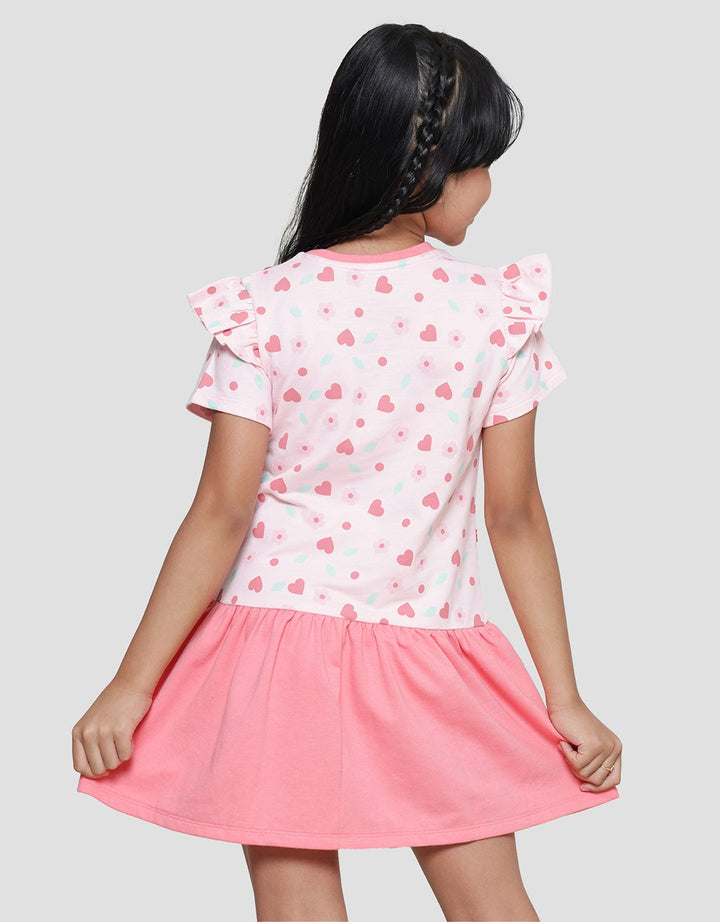 Disney Sling Pocket Bambi Midid Dress Lengan Pendek Anak Perempuan