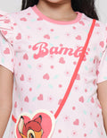 Disney Sling Pocket Bambi Midid Dress Lengan Pendek Anak Perempuan