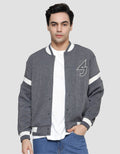 American Jeans Cut N Sewn Rib On Sleeve Fleece Jaket Pria