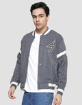 American Jeans Cut N Sewn Rib On Sleeve Fleece Jaket Pria