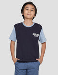 Nevada Print Goodvibes Colorblok Tangan Kaos Lengan Pendek Anak Laki-Laki