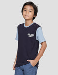 Nevada Print Goodvibes Colorblok Tangan Kaos Lengan Pendek Anak Laki-Laki