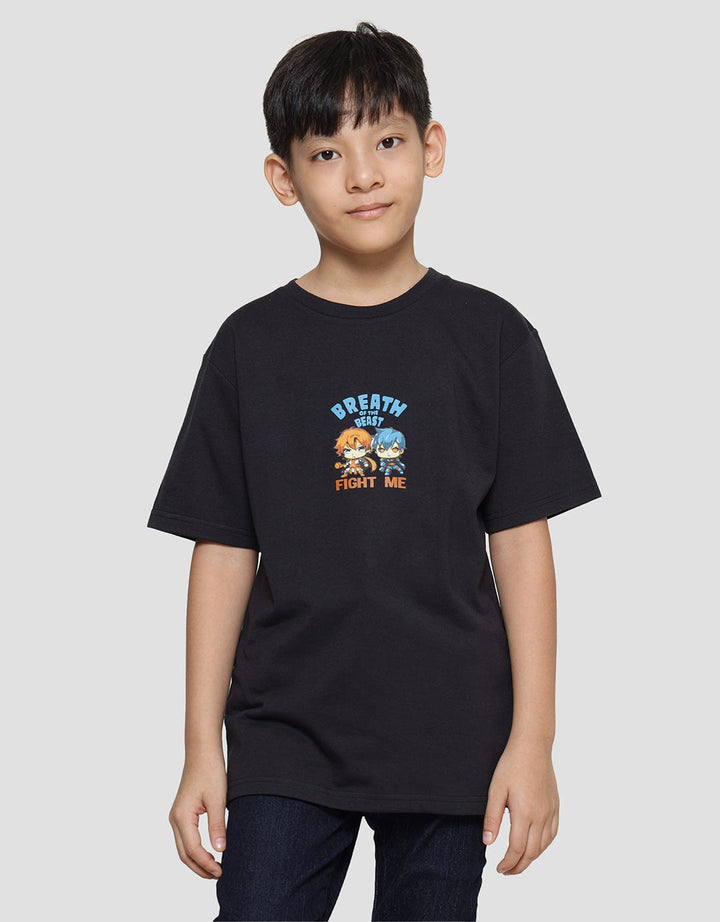 Nevada Print Duo Cute Fight Anime Kaos Lengan Pendek Anak Laki-Laki