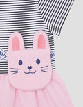 Pipiniko Bunny Striped Midi Dress Bag for Girls