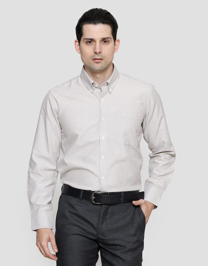 Stanley Adams Slim Stripe Oxford Cvc Kemeja Pria