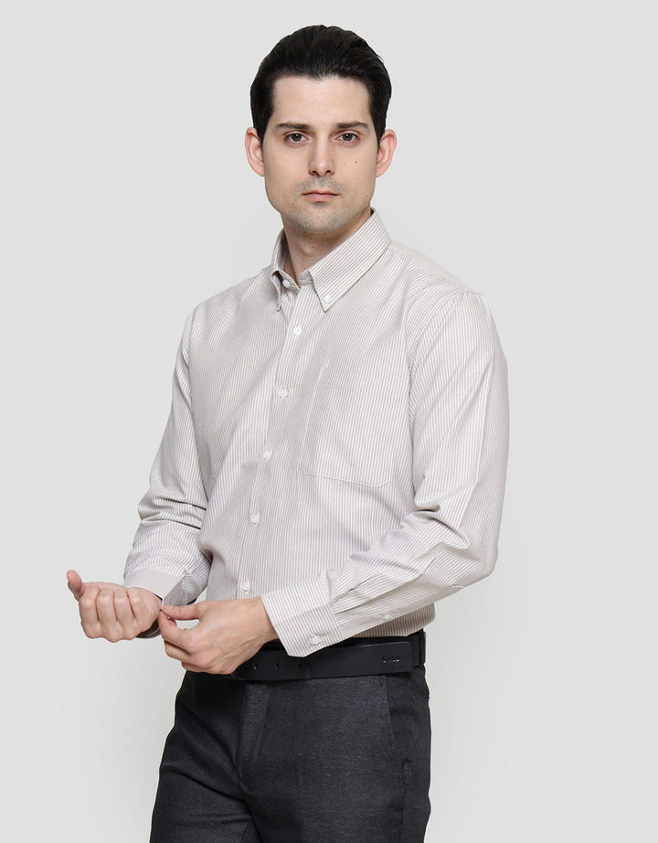Stanley Adams Slim Stripe Oxford Cvc Kemeja Pria