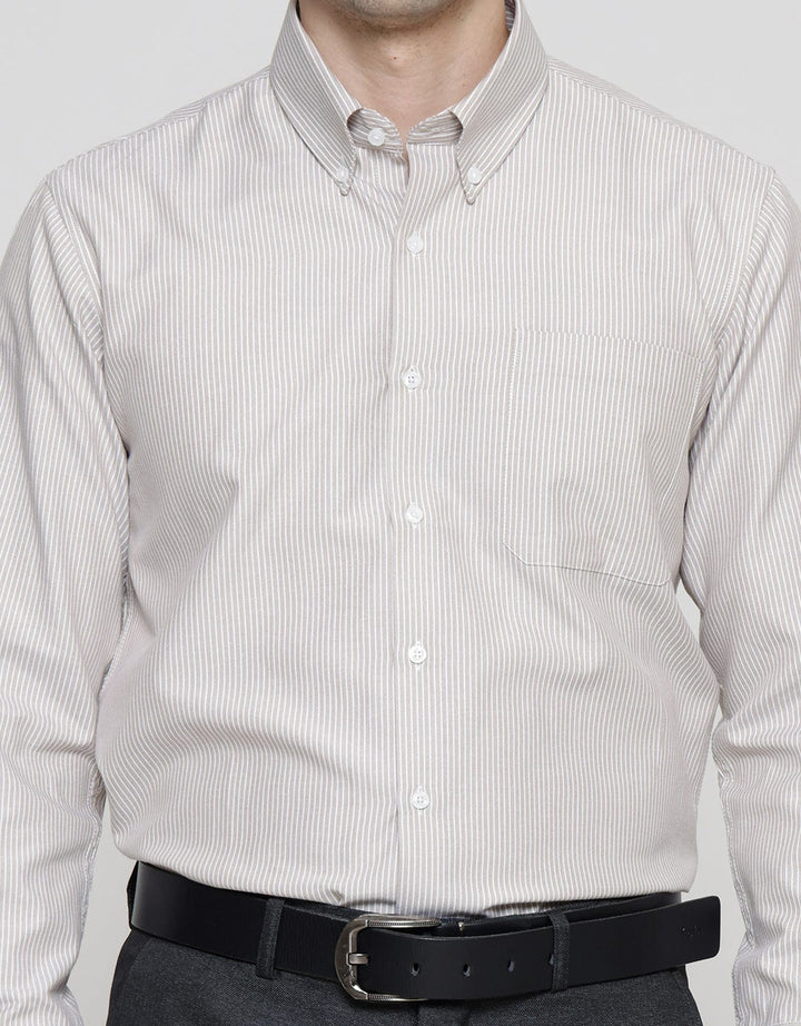 Stanley Adams Slim Stripe Oxford Cvc Kemeja Pria