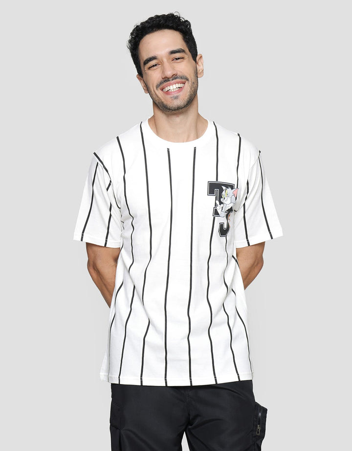 Nevada Aop Stripe Tom And Jerry Kaos Lengan Pendek Pria