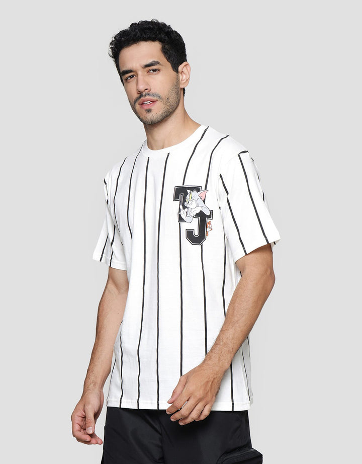Nevada Aop Stripe Tom And Jerry Kaos Lengan Pendek Pria